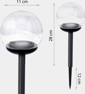 Oprawa schodowa Ilumen Lampka solarna przeźroczysta kula 4szt Ilumen LS-103 6