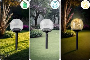 Oprawa schodowa Ilumen Lampka solarna przeźroczysta kula 4szt Ilumen LS-103 7