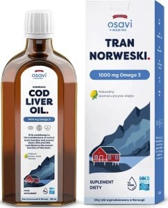 Osavi Osavi - Tran Norweski, 1000mg Omega 3, Cytryna-Mięta, 250 ml 1