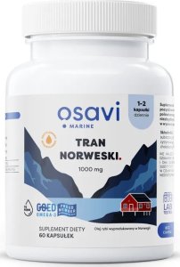 Osavi Osavi - Tran Norweski, 1000mg, Cytryna, 60 kapsułek miękkich 1