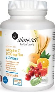 Aliness Aliness - Witamina C 1000 mg z Cynkiem Plus Bioflawonoidy Rutyna Acerola, 100 vkaps 1