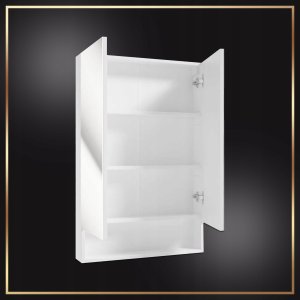 Stamar Biała Szafka Łazienkowa Wisząca Lustro 2 Półki Regulowane 61 x 12 x 91 Lupo 5