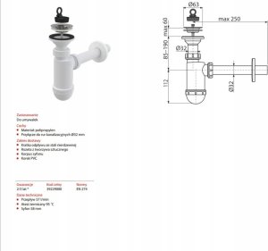 Bateria umywalkowa Imperial Bateria łazienkowa umywalkowa syfon z korkiem 4