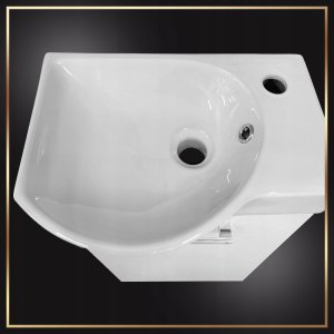 Stamar Biała Szafka Stojąca z Umywalką 40 x 30 do Małej Łazienki + Bateria + Syfon 9