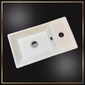 Stamar Biała Wisząca Szafka z Umywalką do Łazienki 50x23 + Bateria Klik Klak Syfon 6