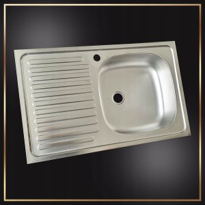 Stamar Zestaw Zlewozmywak Stalowy 80x50 Nakładany z Otworem Bateria Obrotowa Syfon 2