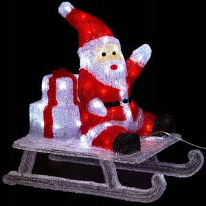 Dekoracja świąteczna Fééric Lights and Christmas Ozdoba świetlna zewnętrzna, Mikołaj na sankach, 60 LED 1