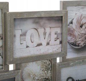 Ramka Atmosphera Ramki na zdjęcia, kolaż, 15 elementów, postarzane, kolor szary, Atmosphera 3