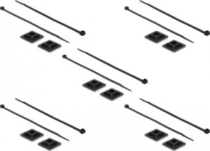 Organizer Delock Delock mounting base 25 x 25 mm with cable ties L 300 x W 4.8 mm black 1