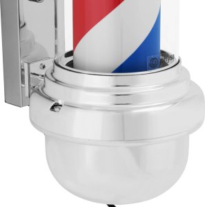 Physa Słupek szyld fryzjerski barberski barber pole obrotowy podświetlany 38 cm - srebrny Słupek szyld fryzjerski barberski barber pole obrotowy podświetlany 38 cm - srebrny 3