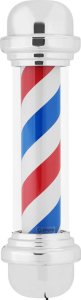 Physa Słupek szyld fryzjerski barberski barber pole obrotowy podświetlany 38 cm - srebrny Słupek szyld fryzjerski barberski barber pole obrotowy podświetlany 38 cm - srebrny 5