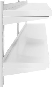Royal Catering Półka ścienna wisząca gastronomiczna podwójna z regulacją STAL 150 x 40 cm Półka ścienna wisząca gastronomiczna podwójna z regulacją STAL 150 x 40 cm 3
