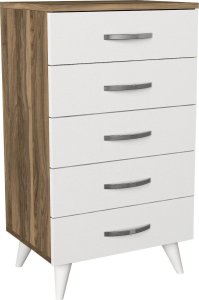 Helvetia Komoda Kalune Design 756, 50 cm, balta/ruda 1