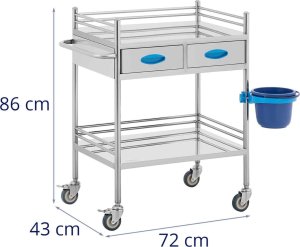 Steinberg Wózek laboratoryjny zabiegowy kosmetyczny STAL 2 półki 2 szuflady 72 x 43 x 86 cm 40 kg Wózek laboratoryjny zabiegowy kosmetyczny STAL 2 półki 2 szuflady 72 x 43 x 86 cm 40 kg 6