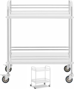 Steinberg Wózek laboratoryjny zabiegowy kosmetyczny ze stali 2 półki 73 x 44 x 86 cm 20 kg Wózek laboratoryjny zabiegowy kosmetyczny ze stali 2 półki 73 x 44 x 86 cm 20 kg 1