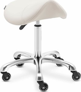 Physa Taboret stołek hoker kosmetyczny siodłowy na kółkach York do 150 kg beżowy Taboret stołek hoker kosmetyczny siodłowy na kółkach York do 150 kg beżowy 2