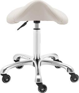 Physa Taboret stołek hoker kosmetyczny siodłowy na kółkach York do 150 kg beżowy Taboret stołek hoker kosmetyczny siodłowy na kółkach York do 150 kg beżowy 5