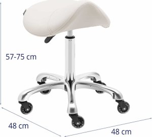 Physa Taboret stołek hoker kosmetyczny siodłowy na kółkach York do 150 kg beżowy Taboret stołek hoker kosmetyczny siodłowy na kółkach York do 150 kg beżowy 6