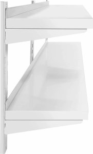 Royal Catering Półka ścienna wisząca gastronomiczna podwójna z regulacją STAL 160 x 40 cm Półka ścienna wisząca gastronomiczna podwójna z regulacją STAL 160 x 40 cm 3