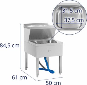 Royal Catering Zlew porządkowy do mopa z umywalką 61 x 50 x 84.5 cm Zlew porządkowy do mopa z umywalką 61 x 50 x 84.5 cm 7