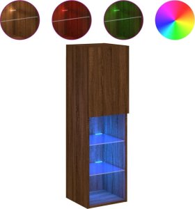 vidaXL Szafka TV z LED, brązowy dąb, 30,5x30x102 cm 2