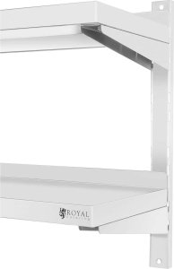 Royal Catering Półka ścienna wisząca gastronomiczna podwójna z regulacją STAL 180 x 40 cm Półka ścienna wisząca gastronomiczna podwójna z regulacją STAL 180 x 40 cm 4
