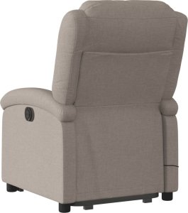 vidaXL vidaXL Podnoszony fotel masujący, rozkładany, kolor taupe, tkanina 5