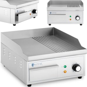 Royal Catering Grill elektryczny płyta grillowa gładka ryflowana 360 x 380 mm 2000 W Grill elektryczny płyta grillowa gładka ryflowana 360 x 380 mm 2000 W 1