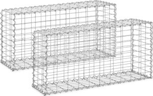 Hillvert Kosz gabionowy ze stali galwanizowanej 102 x 32 x 51 cm - 2 szt. Kosz gabionowy ze stali galwanizowanej 102 x 32 x 51 cm - 2 szt. 1