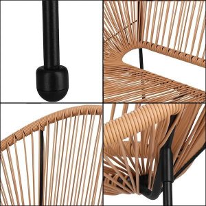 Springos Kanapa ogrodowa z rattanu na nóżkach, sofa ażurowa na taras beżowa UNIWERSALNY 14