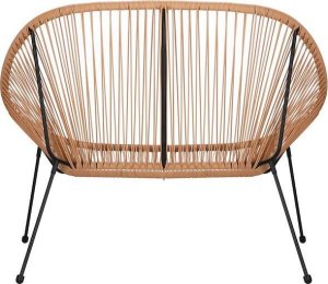 Springos Kanapa ogrodowa z rattanu na nóżkach, sofa ażurowa na taras beżowa UNIWERSALNY 2