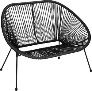 Springos Kanapa ogrodowa z rattanu na nóżkach, sofa ażurowa na taras czarna UNIWERSALNY 3