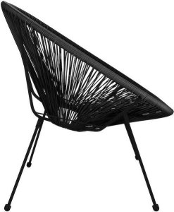 Springos Kanapa ogrodowa z rattanu na nóżkach, sofa ażurowa na taras czarna UNIWERSALNY 5