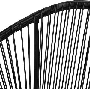 Springos Kanapa ogrodowa z rattanu na nóżkach, sofa ażurowa na taras czarna UNIWERSALNY 8