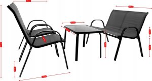 kontrast Zestaw mebli ogrodowych Marbella ławka 4 części szary 3