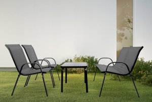 kontrast Zestaw mebli ogrodowych Marbella ławka 4 części szary 7