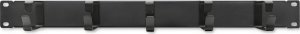 Organizer Qoltec Stalowy organizer kabli do szaf RACK 19" 1U - czarny 2