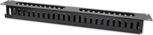 Organizer Qoltec Stalowy organizer kabli do szaf RACK 19" 24 porty 1U - czarny 3