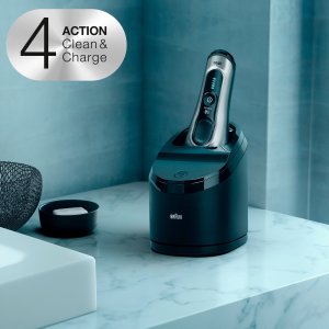 Braun Shaver 8390cc Cordless, Wet use, Lithium Ion, Number of shaver heads/blades 4, Srebrny 7
