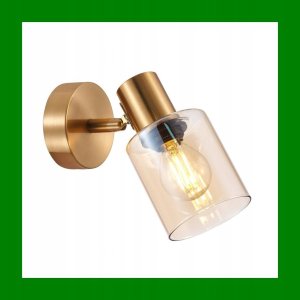 Kinkiet Italux Santia SPL-65342-1-BRO-AMB kinkiet lampa ścienna 1x40W E14 mosiądz/bursztynowy 2