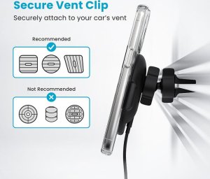 Ładowarka Speck Speck Charging Vent Mount + ClickLock - Uchwyt samochodowy z ładowaniem bezprzewodowym MagSafe (czarny) 7