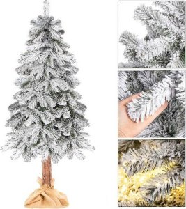 Springos Choinka na pniu 220 cm sztuczna świerk śnieżony UNIWERSALNY 11