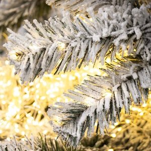 Springos Choinka na pniu 220 cm sztuczna świerk śnieżony UNIWERSALNY 13