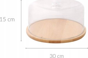 Practic Drewniana patera z przeźroczystym kloszem, Ø 30 cm 13