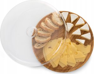 Practic Drewniana patera z przeźroczystym kloszem, Ø 30 cm 3