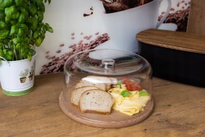 Practic Drewniana patera z przeźroczystym kloszem, Ø 30 cm 4