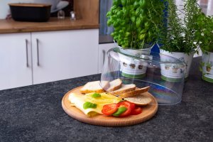 Practic Drewniana patera z przeźroczystym kloszem, Ø 30 cm 5