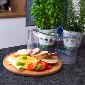 Practic Drewniana patera z przeźroczystym kloszem, Ø 30 cm 10