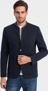 Kurtka męska Ombre Męska marynarka w sportowym stylu - granatowa V2 OM-BLZB-0107 XXL 1