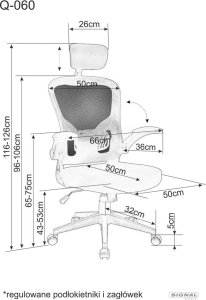 Krzesło biurowe Signal Fotel obrotowy z zagłówkiem Q-060 czarny biurowy Signal 6